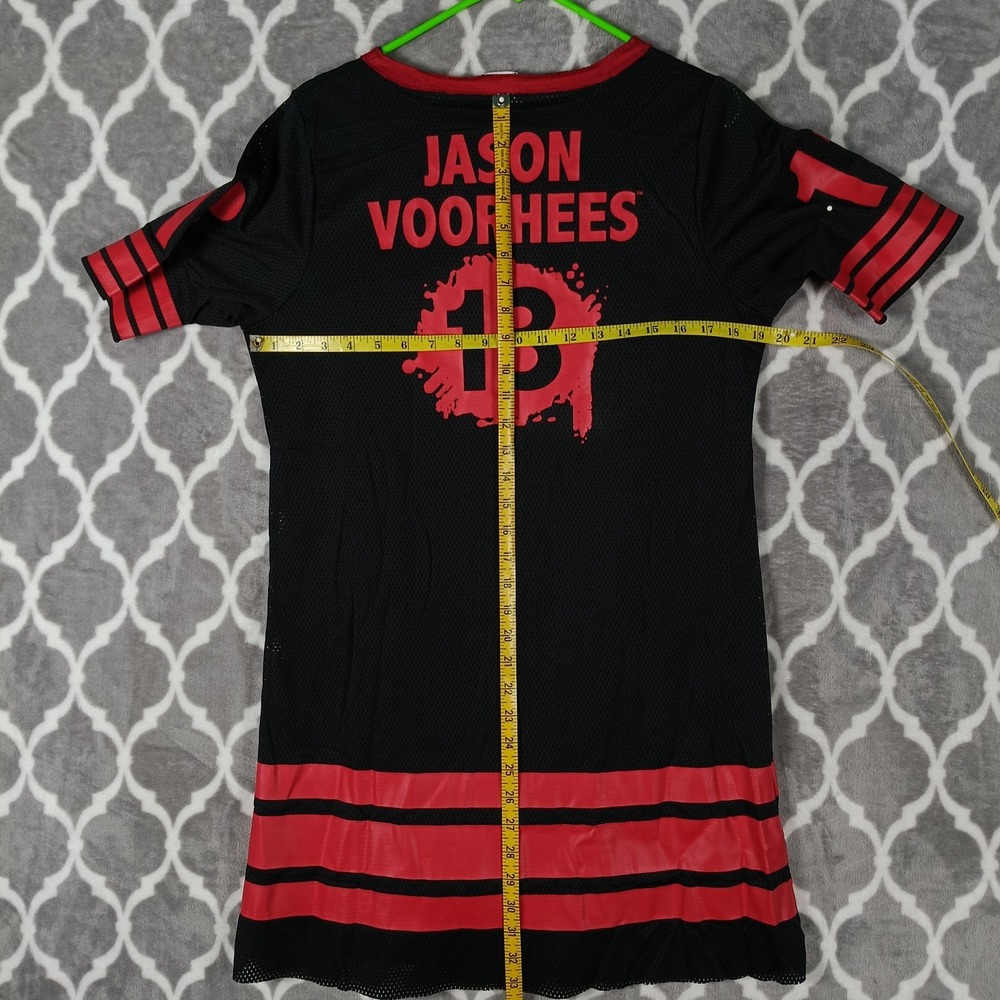 Friday The 13th Jersey Dress Size Medium Black Red Jason Voorhees Horror Mini - Picture 4 of 9
